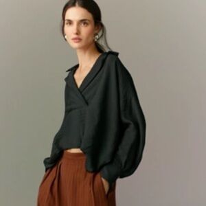 The Dylon Long-Sleeve Wide-Placket Top